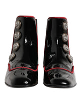 Dolce & Gabbana Black Jackie Buttoned Chelsea Boots Shoes